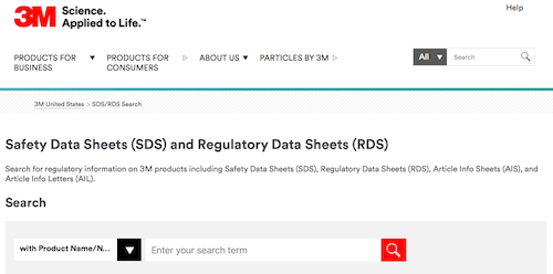 3M安全数据表(SDS)和法规数据表(RDS)