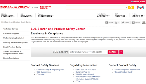 Sigma-Aldrich SDS搜索和产品安全中心